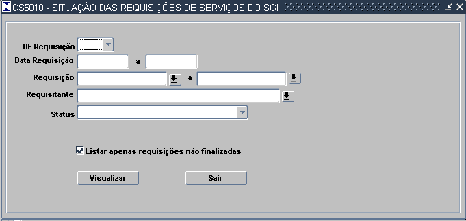 CS5010-parametros para emissao do relatorio.png