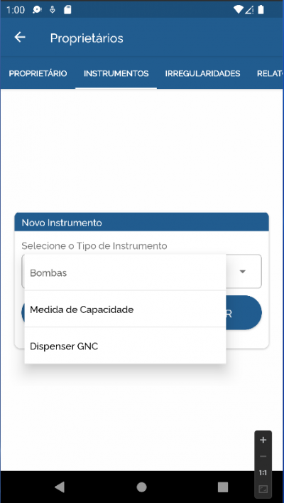 Verificação-Fiscalização - Proprietário -Instrumento -Combo para seleção do Tipo de Instrumento.png
