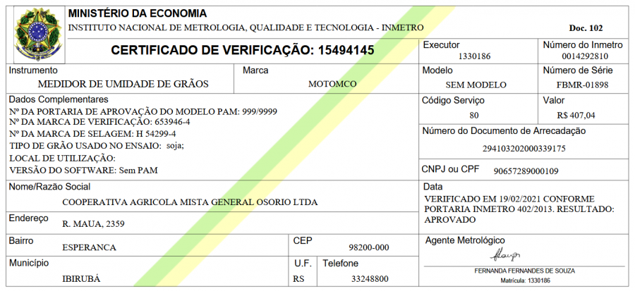 Imagem 10 - Certificado de Verificação